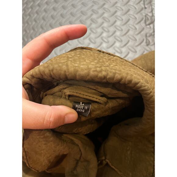 Reilly Olmes Mens Leather Jacket‎ Plaid Lined Full Zip Retro Size Large - Picture 4 of 11